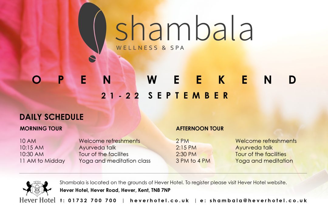 Shambala Spa Opening Weekend – 21st & 22nd September